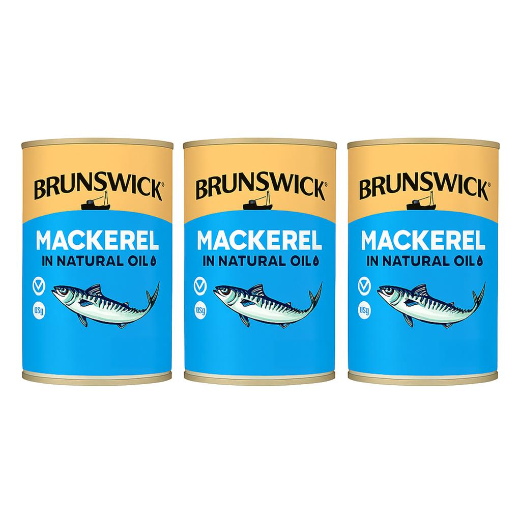 Brunswick Canned Mackerel in Oil 3 Units /