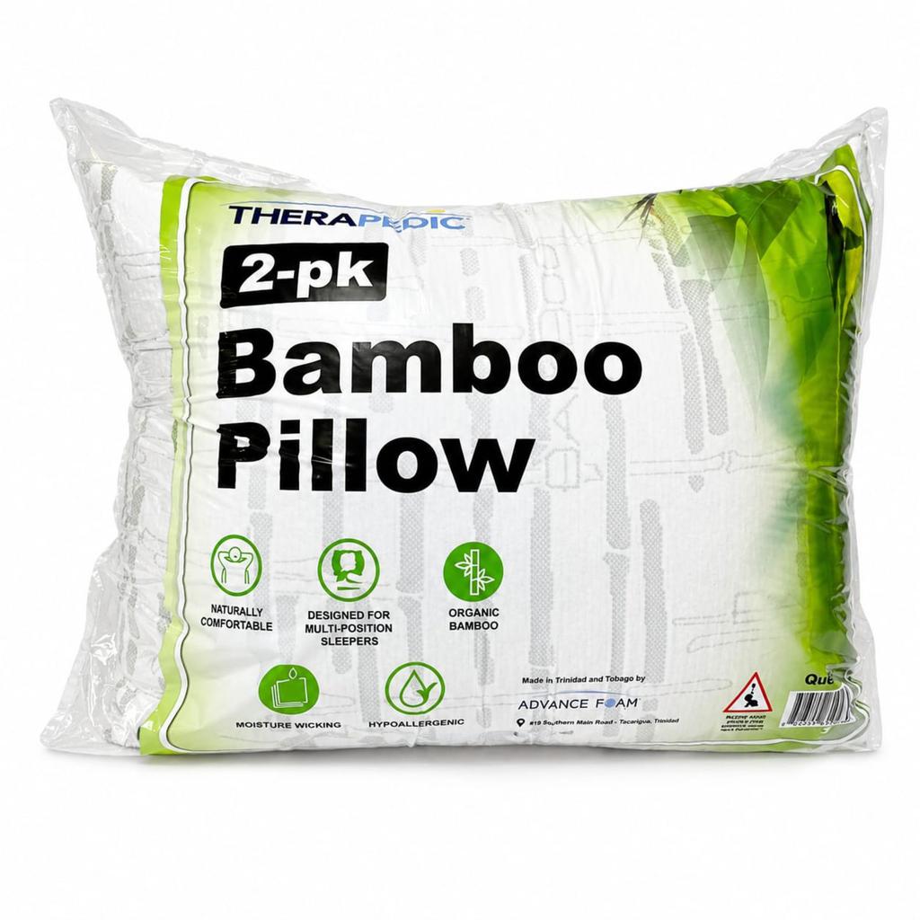 Therapedic Almohadas de Bambú Queen 2 Unidades / 35.56 cm x 76.2 cm / 14" x 30"