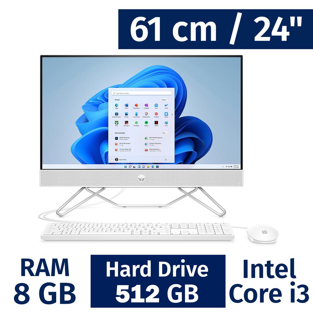 HP 61 cm / 24” Inches Desktop Computer Intel Core i3 8 Gigabytes / 512 Gigabytes 24-cb1032la