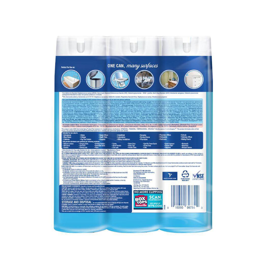 Lysol Aerosol Desinfectante Aroma Crisp Linen 3 Unidades / 562 mL