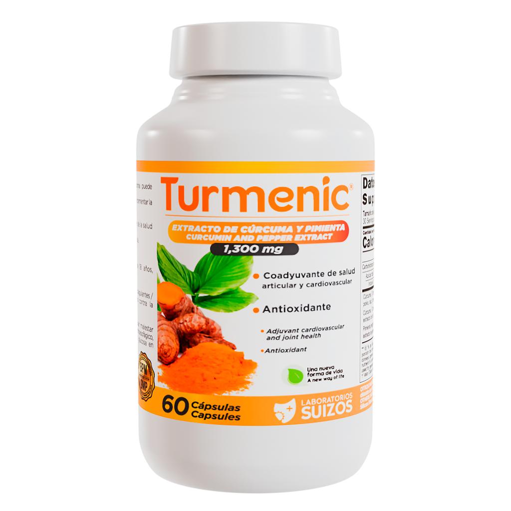 Turmenic Suplemento Extracto de Cúrcuma y Pimienta 60 Unidades