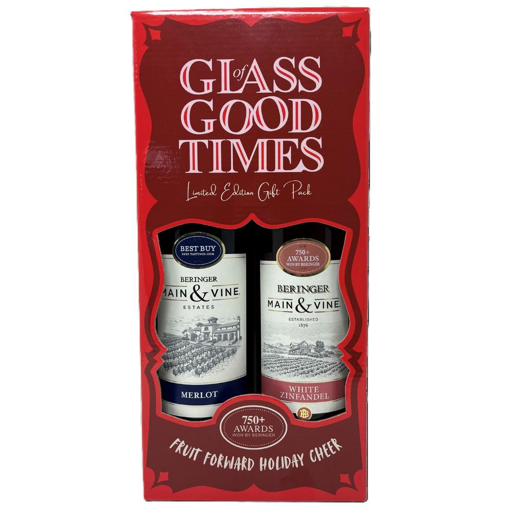 Beringer Main & Vine Merlot Red Wine and Pinot Grigio White Wine Gift Pack 2 Units / 750 mL