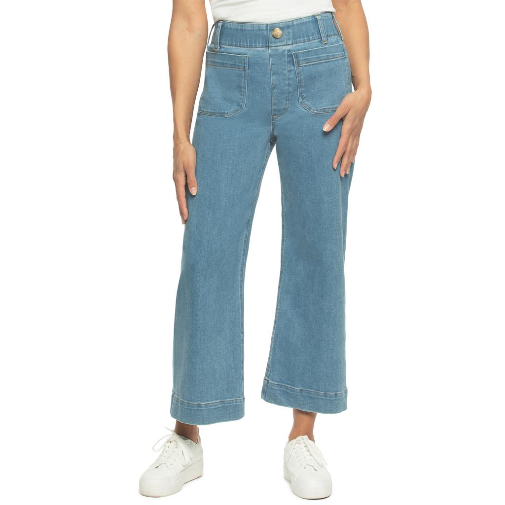 Jezebel Jean Corte Ancho Estilo Retro para Mujer