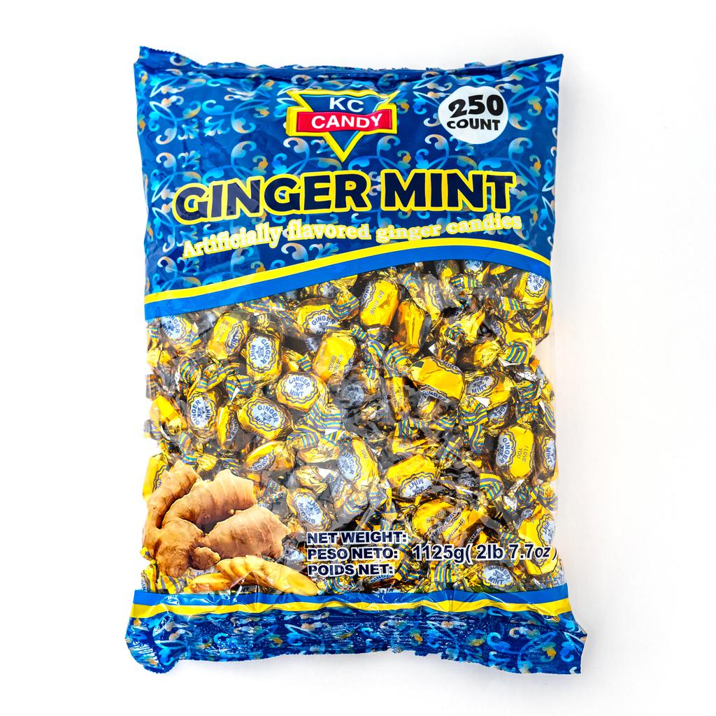 KC Candy Ginger Candies with Mint Flavor 250 Units / 4.5 g / 0.15 oz