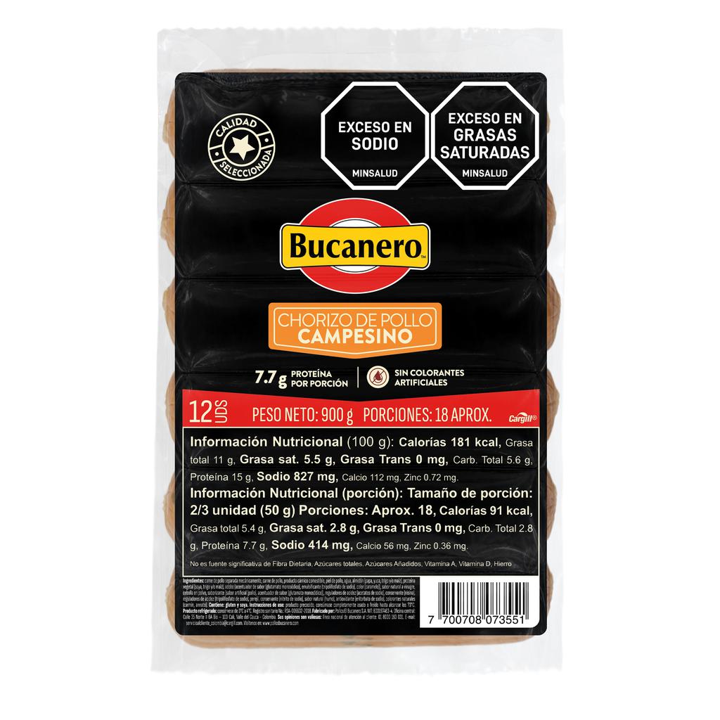 Bucanero Chorizo de Pollo 900 g / 1.98 lb
