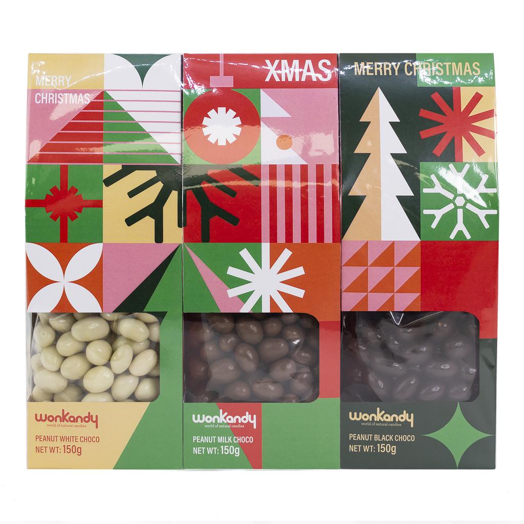 Wonkandy Mix de Cacahuetes Cubiertos de Chocolate 3 Unidades / 150 g / 5.3 oz