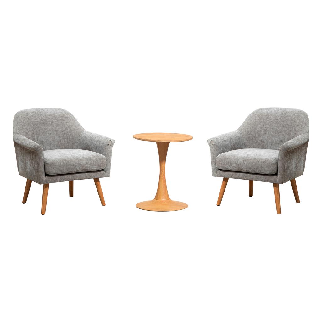 Member's Selection Juego Bistró para Sala con Sillones Tapizados y Mesa Auxiliar 3 Piezas