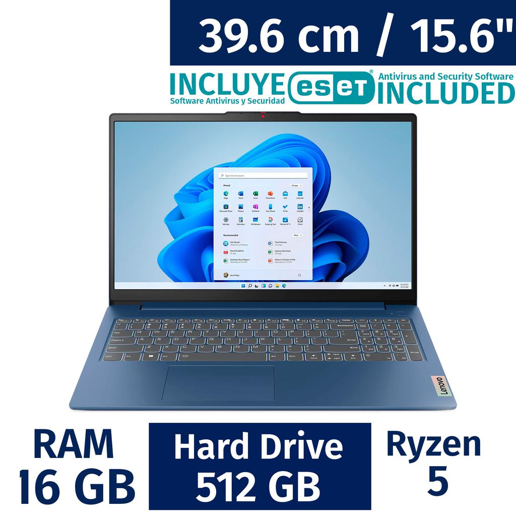 Lenovo 39.62 cm / 15.6" Inches Laptop R5 16 Gigabytes / 512 Gigabytes 82XQ00QXFV + ESET Antivirus
