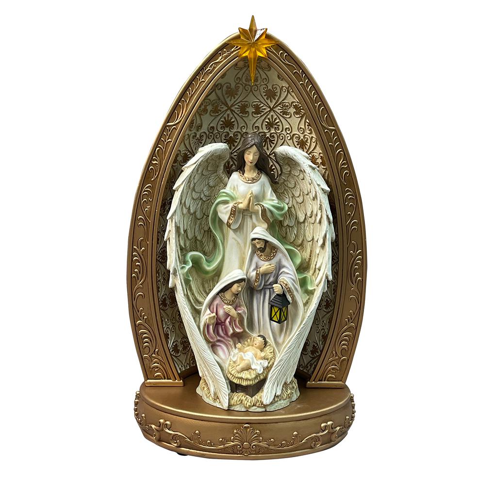 Member's Selection Holy Family Figurine with Background Light and Batteries Included