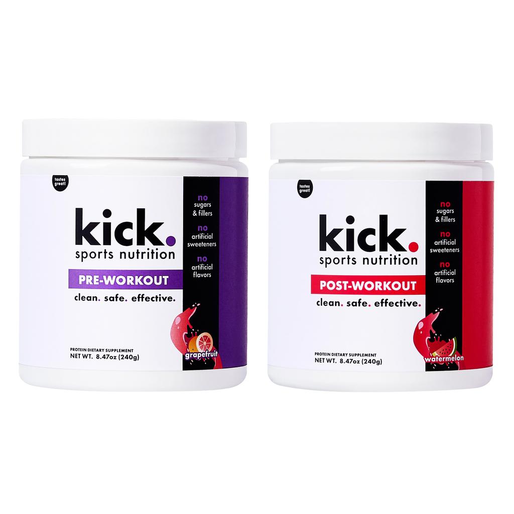 Kick Pre-Workout and Post-Workout Supplement Set 2 Units / 240 g / 8.47 oz