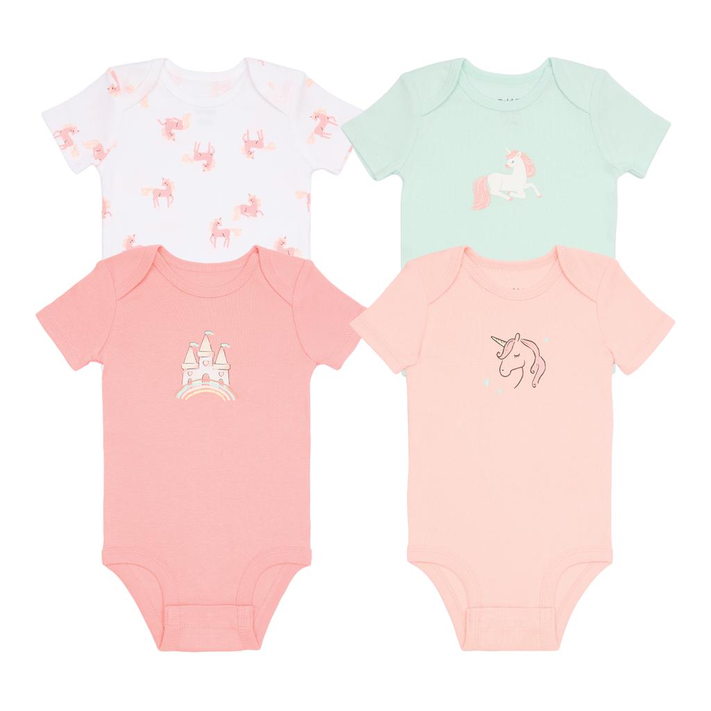 Pekkle Camisetas Body para Niña en Algodón 4 Unidades