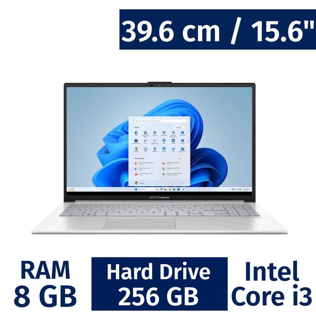 Asus 39.62 cm / 15.6" Vivobook Go 15 Laptop with Intel Core i3, 8 GB / 256 GB E1504GA-WS35