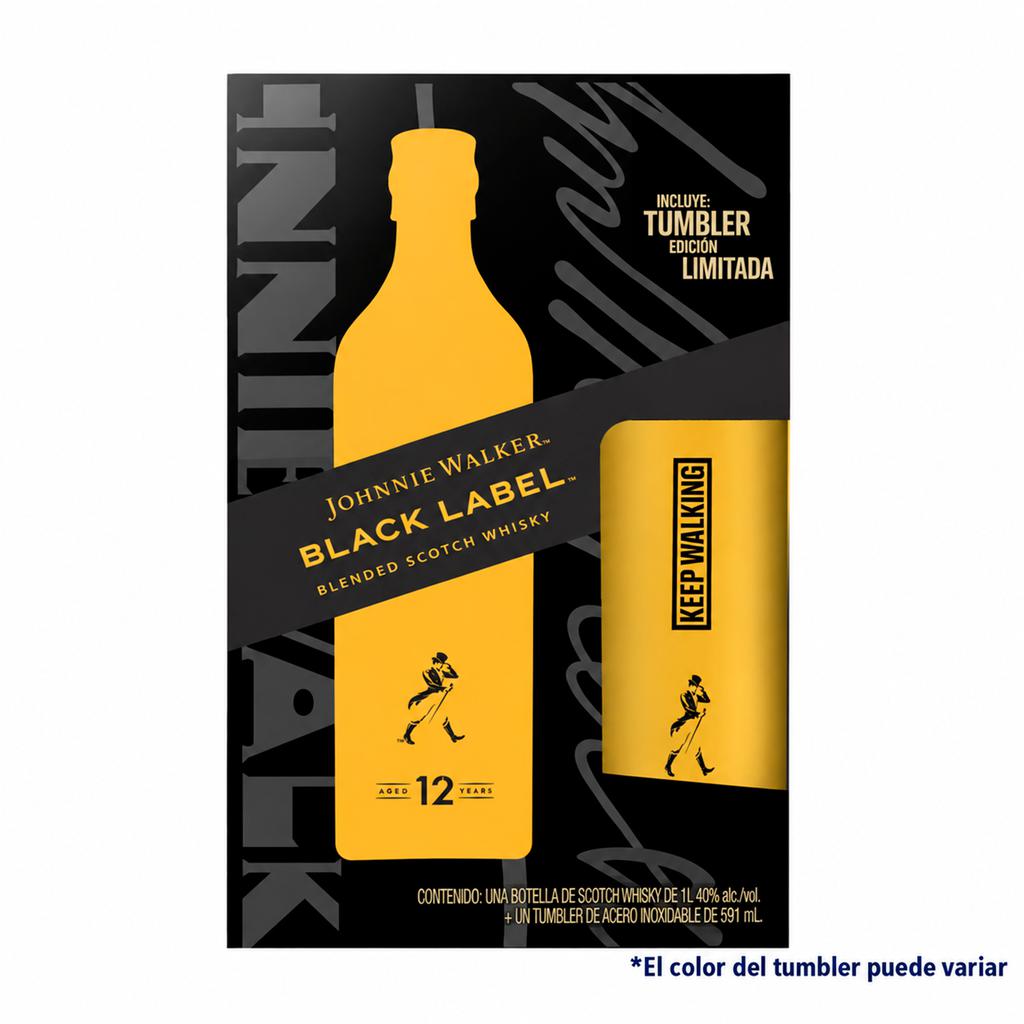 Johnnie Walker Black Label Scotch Whisky 1 L / 33.8 oz + Tumbler