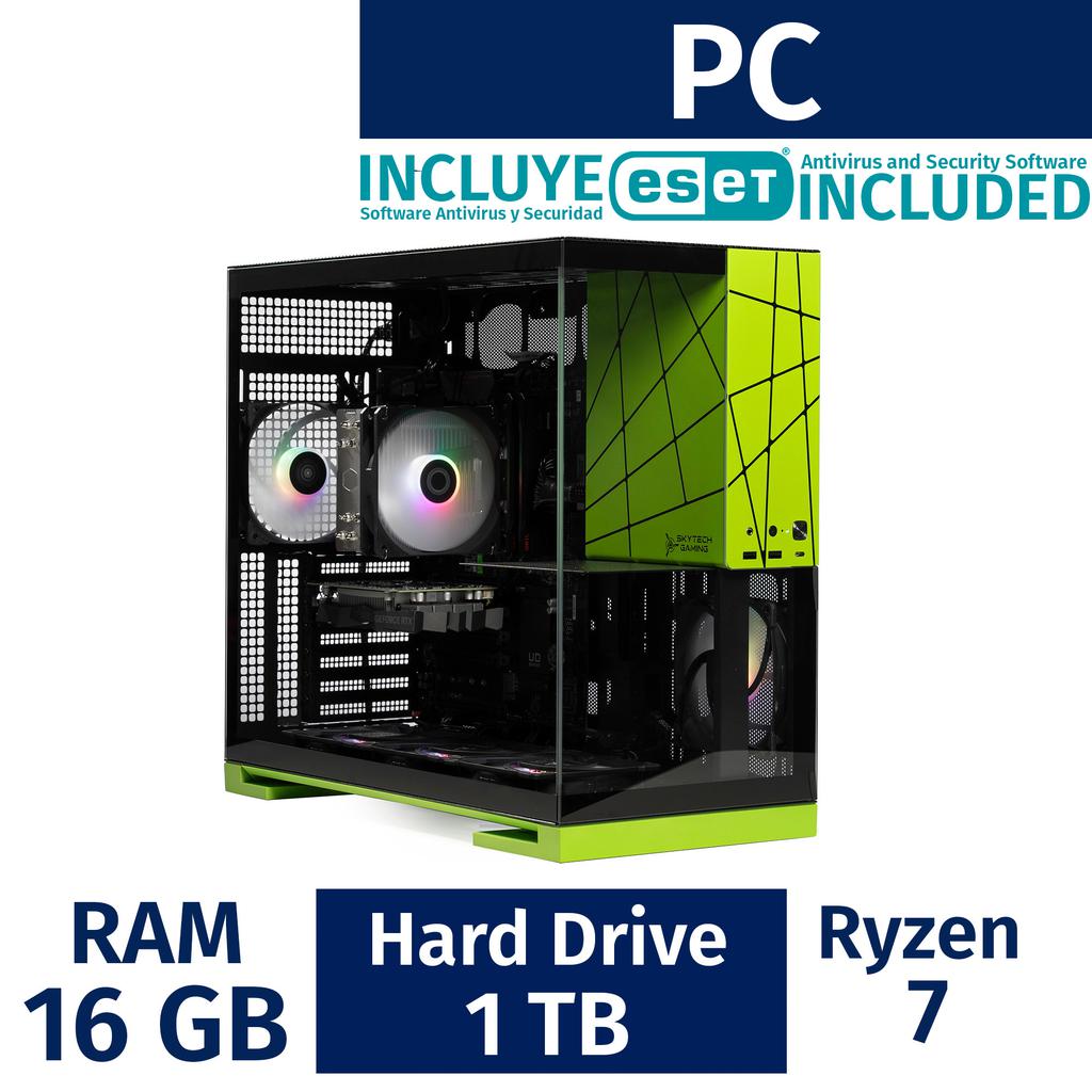 Skytech Gaming Ryzen 7 Gaming Desktop PC 16 Gigabytes / 1 Terabyte ST-VIPER-2214-GR-OR + ESET Antivirus