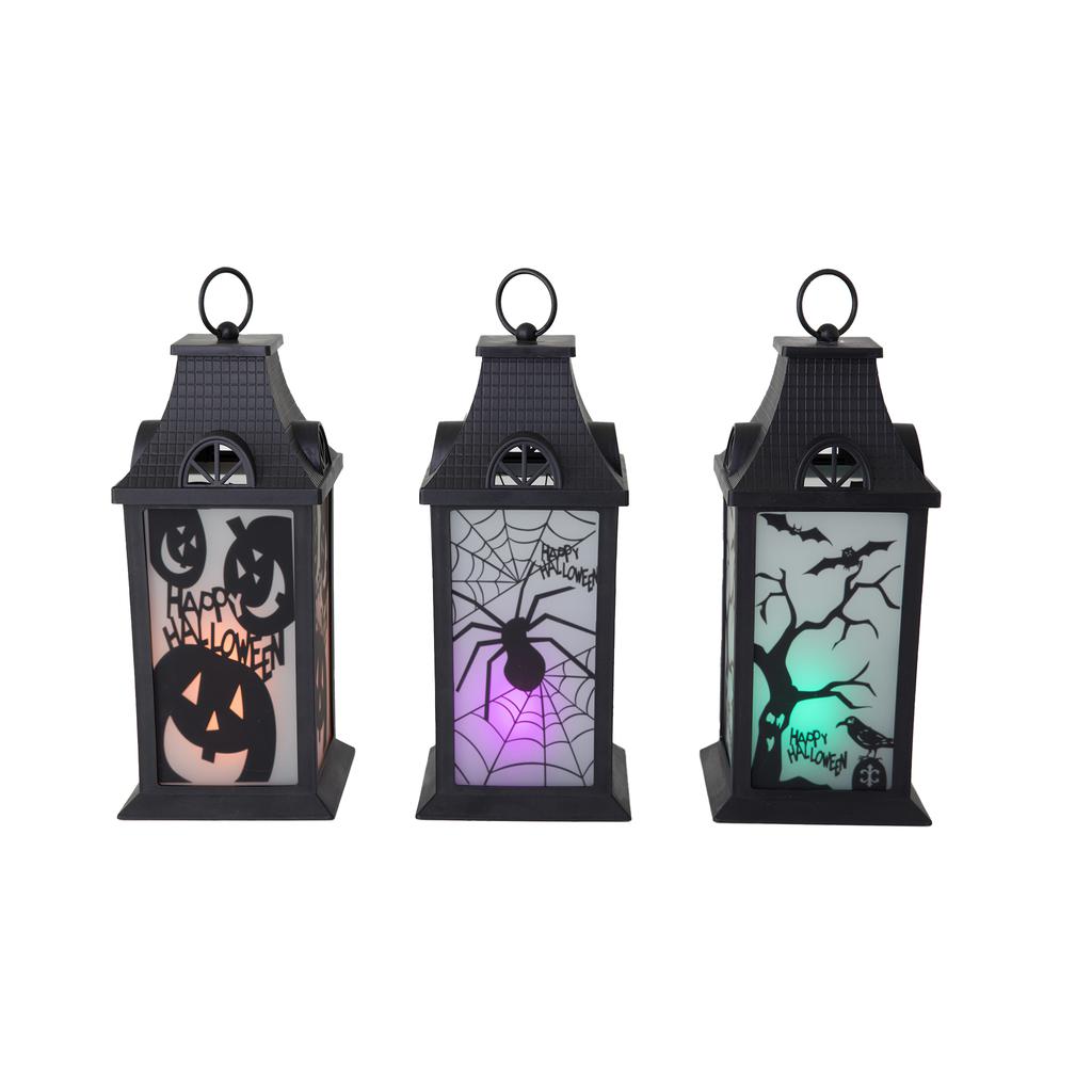 Spooktacular Faroles LED Decoración Halloween 3 Unidades