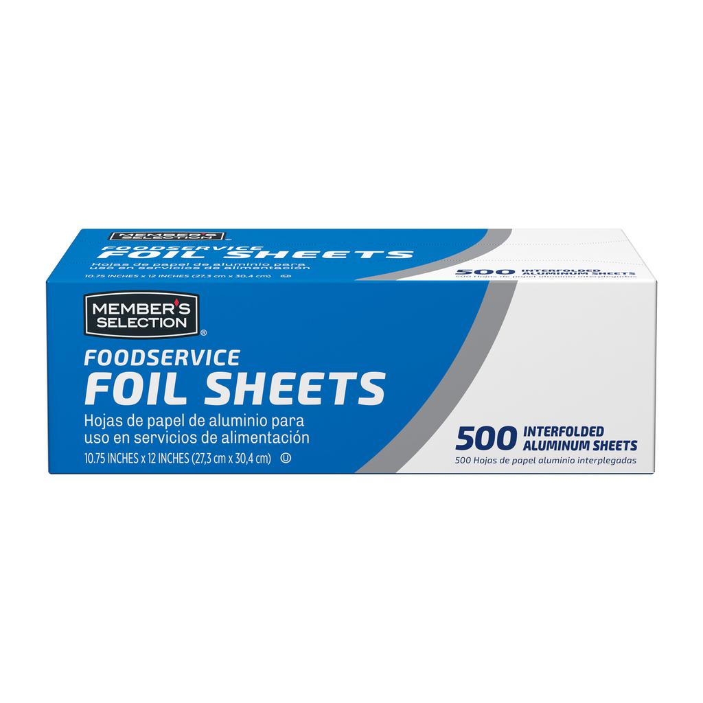 Member's Selection Pre-Cut Aluminum Foil 500 Sheets / 27.3 cm x 30.4 cm / 10.75“ x 12”