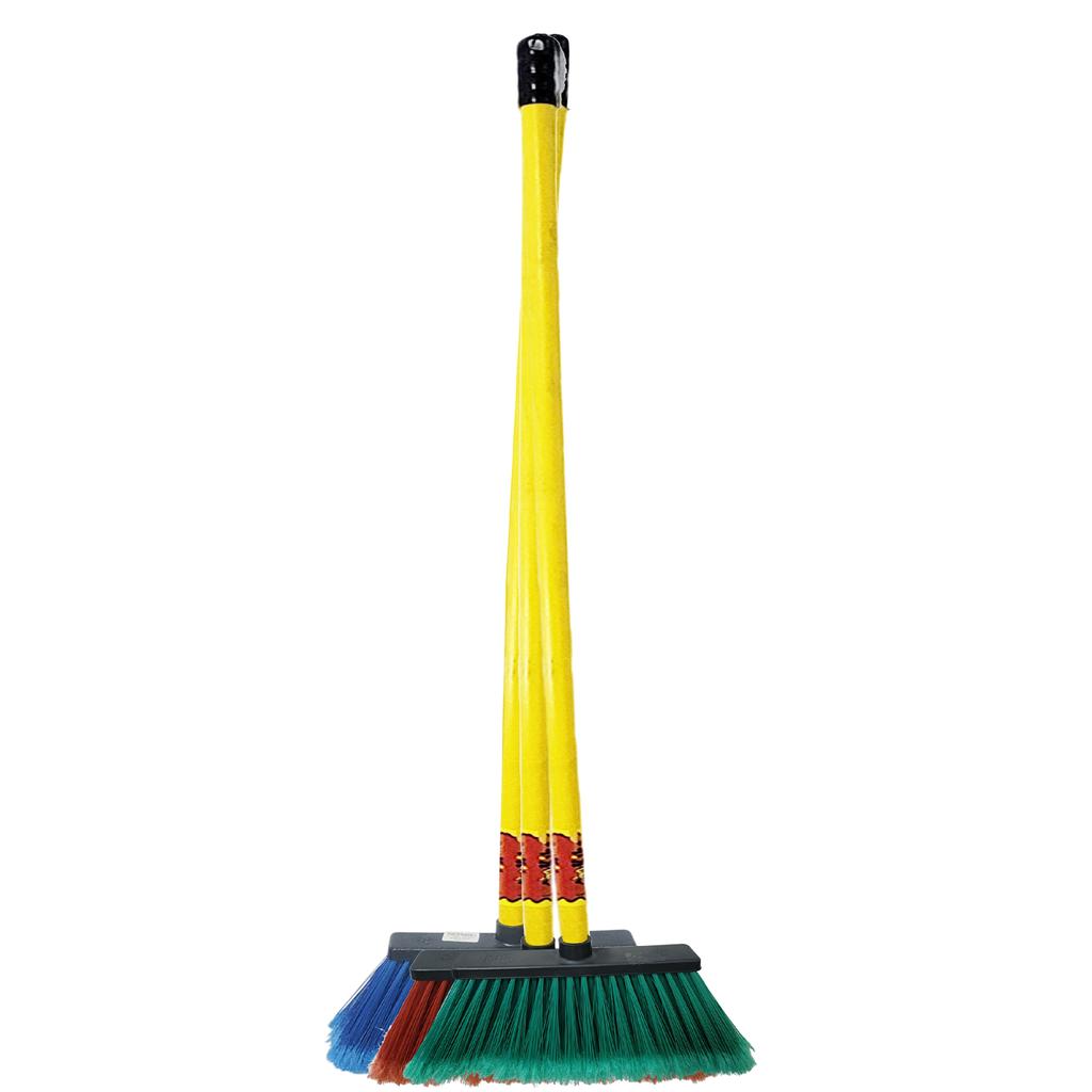 Escoba de Fibra con Mango de Madera 3 Unidades
