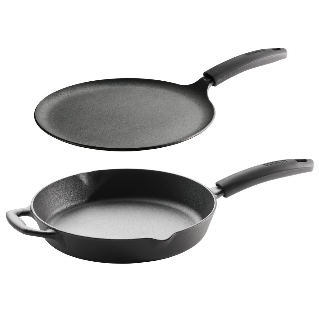 Tramontina 4-Piece Cast Iron Skillet and Comal with Silicone Grip