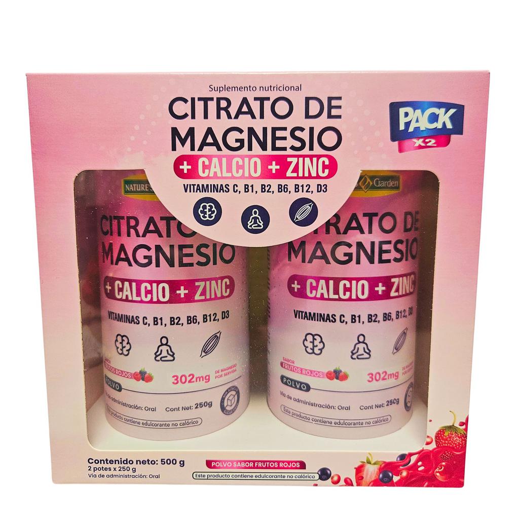 Nature's Garden Citrato de Magnesio Frutos Rojos 2 Unidades / 250 g