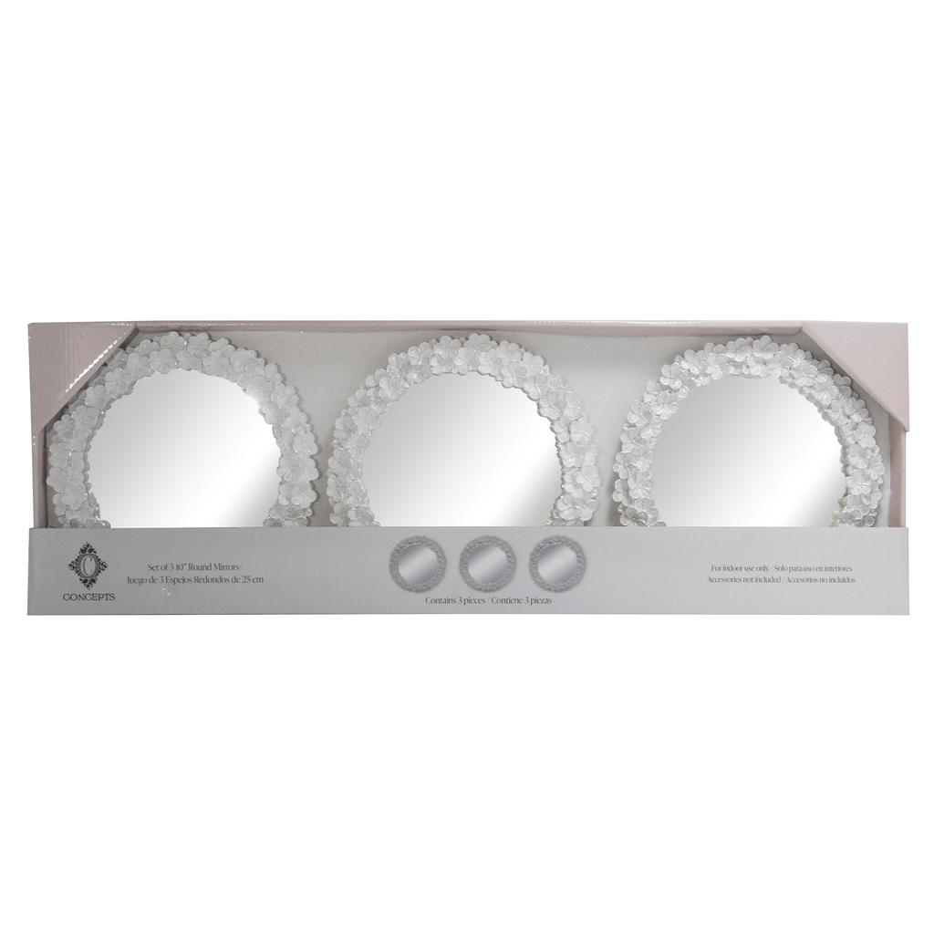 Concepts in Time 3-Piece Decorative Mirror Set 25.4 cm / 10"