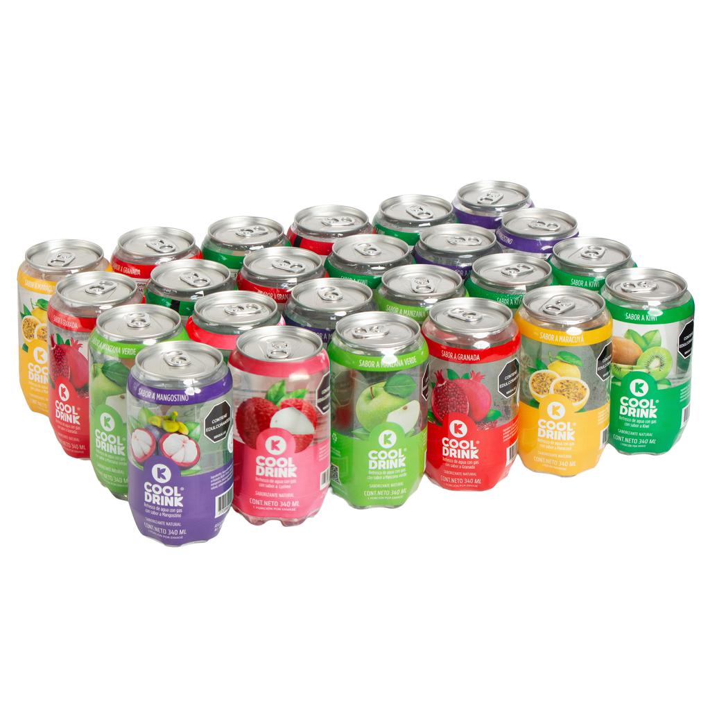 Cool Drink Agua Saborizada Gasificada Sabores Frutales 24 Unidades / 340 mL