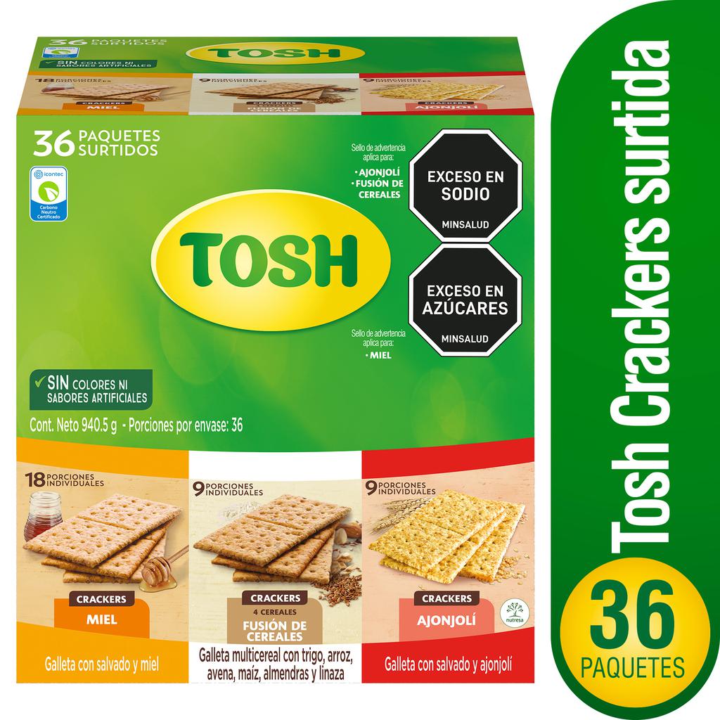 ⭐︎Tosh⭐︎ Tosh Galletas Crackers en Sabores Surtidos 36 Unidades Galletas