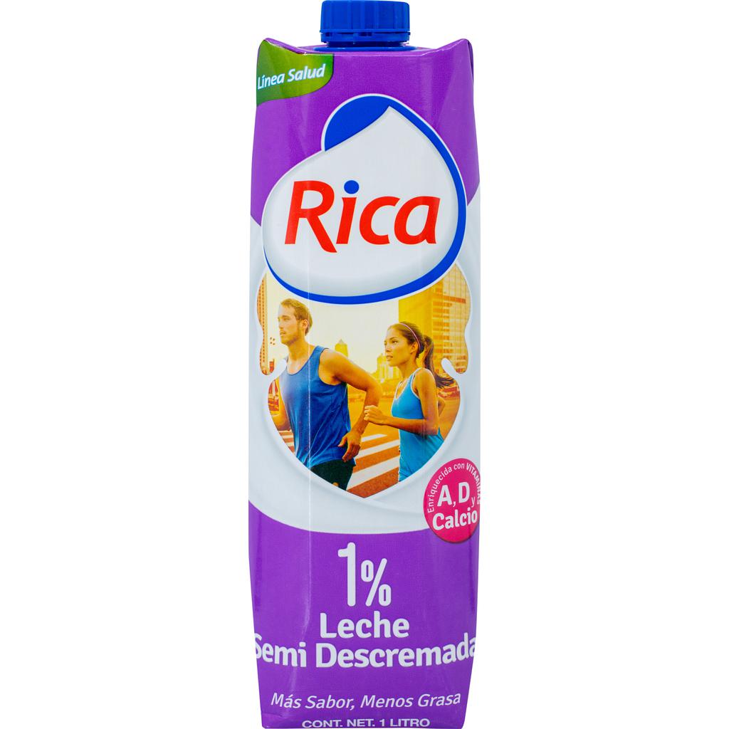 Rica Leche Semidescremada 12 Unidades / 1 L