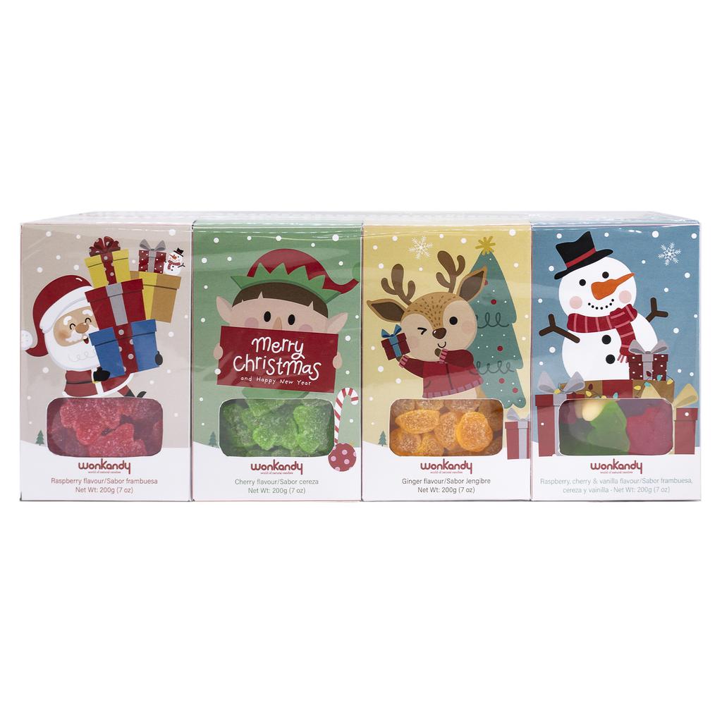 Wonkandy Gomitas Navideñas Sabores Surtidos 4 Unidades / 200 g / 7 oz