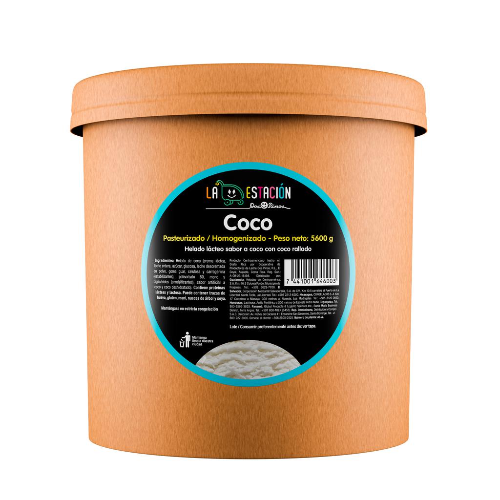 Dos Pinos Coconut Ice Cream 5.84 L / 197.5 oz