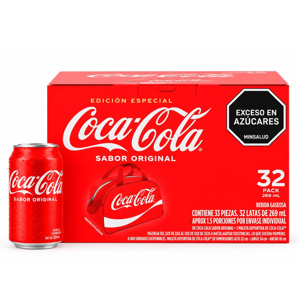 Coca-Cola Original Gaseosa en Lata 32 Unidades / 269 mL