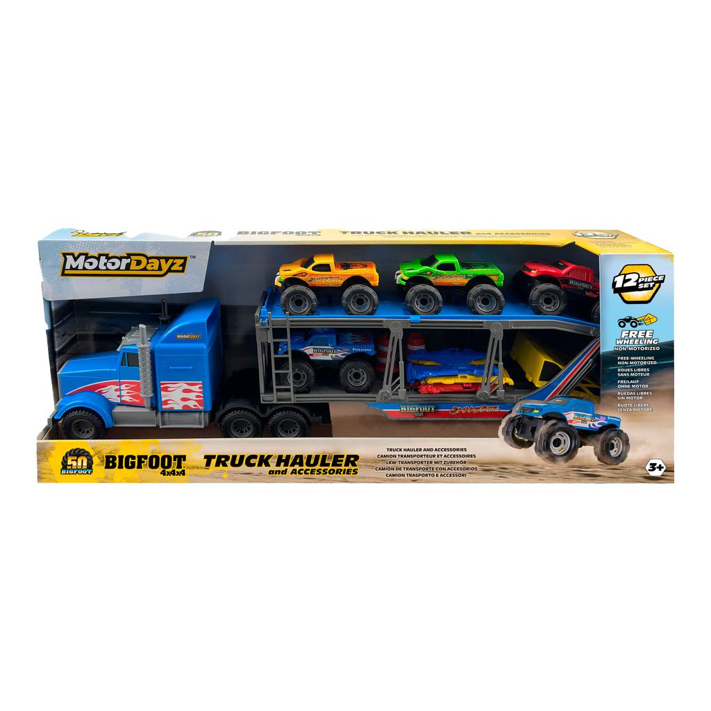 Motor Dayz Camión de Juguete Transportador de Autos 12 Piezas