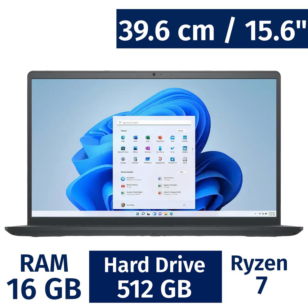 Dell 39.62 cm / 15.6" Inches Laptop AMD Ryzen 7 16 Gigabytes / 512 Gigabytes