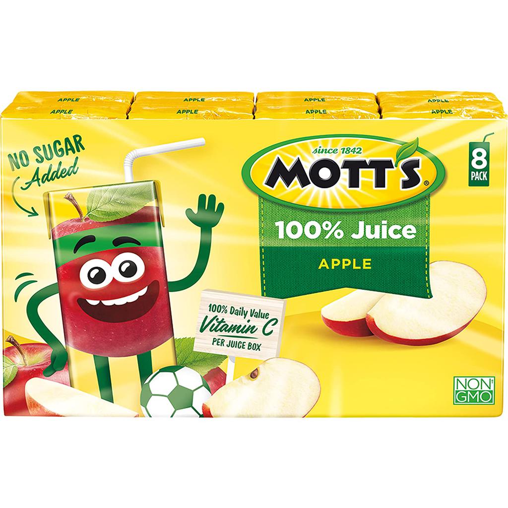 Mott's 100% Apple Juice with no Added Sugars 8 Units / 200 mL