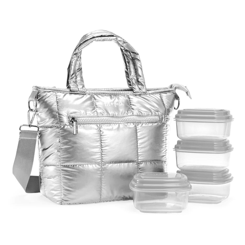 Fit and Fresh Lunch Bag Set with 4 Airtight Containers