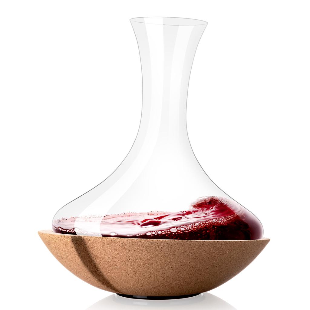 Vacu Vin Rotating Glass Wine Decanter with Rotating Cork Base 1 L / 33.81 oz