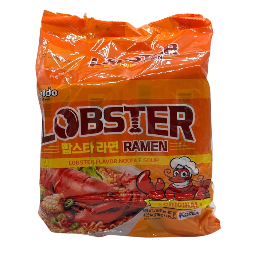 Paldo Lobster Flavor Noodle Soup 4 Units / 120 g / 4.23 oz