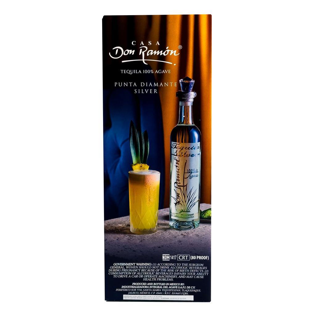 Don Ramón Tequila Plata Punta Diamante 750 mL + Tequila Reposado 200 mL