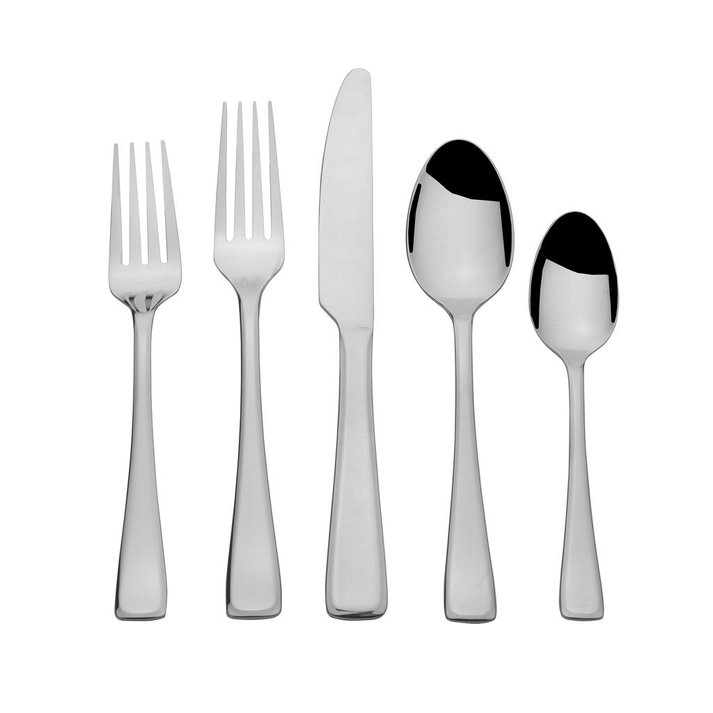 Juego De 4 Tenedores De Cena Gourmet Settings Twist & Shout - Acero Inoxidable 18/10, Negro, Diseño Moderno