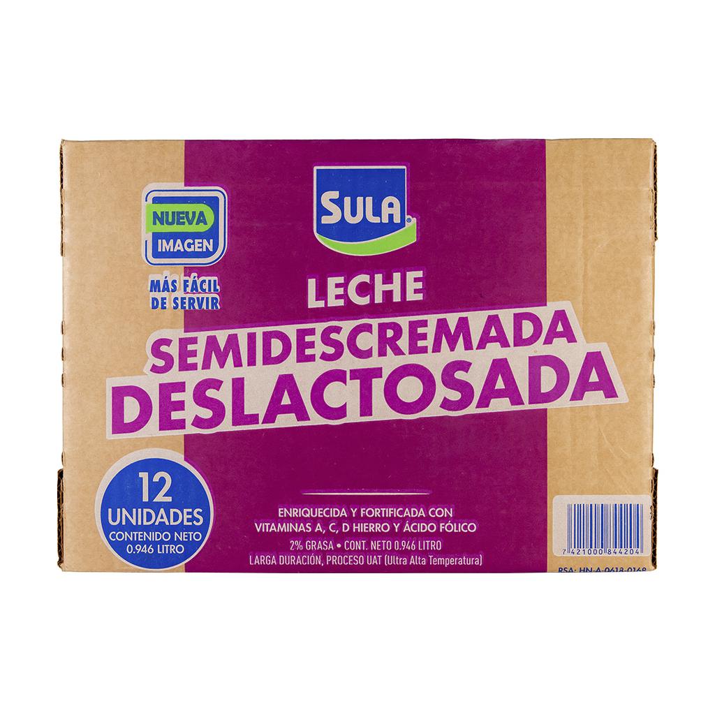 Sula Leche Semidescremada Deslactosada 12 Unidades / 946 mL / 32 oz