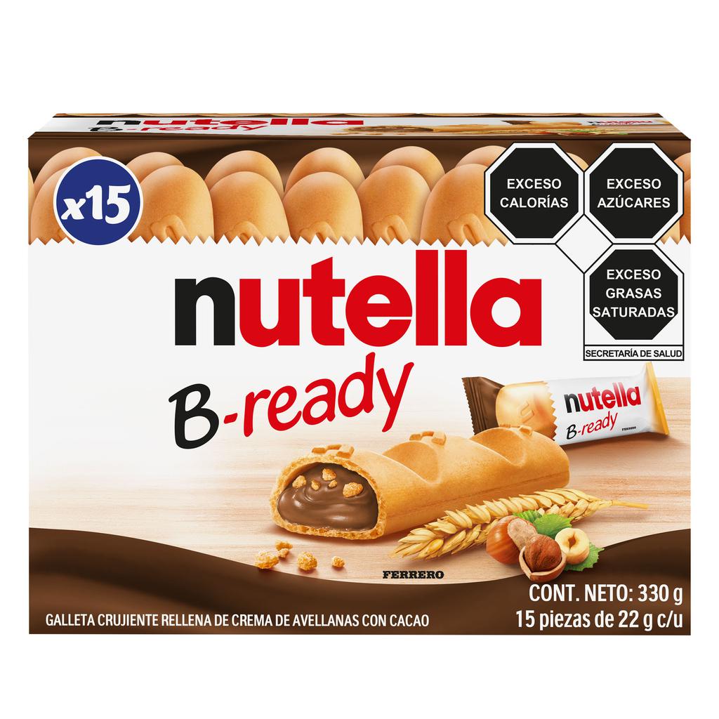 Nutella B-ready Galleta Rellena de Crema de Avellanas con Cacao 15 Unidades / 22 g