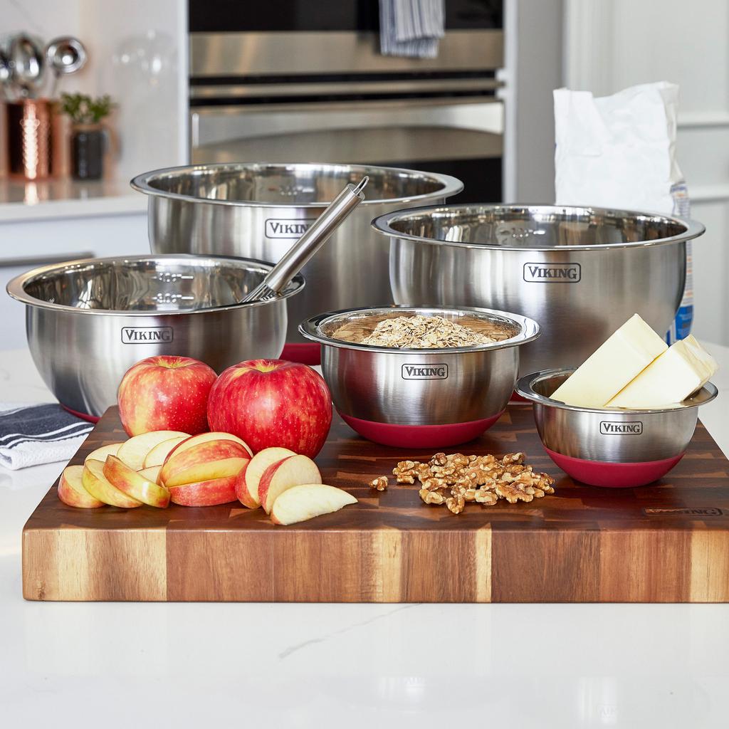 Viking Stainless Steel Mixing Bowls Set 10 Pieces Food Containers
