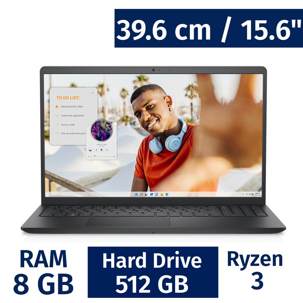 Dell 39.6 cm / 15.6” Inch Laptop AMD Ryzen 3 Inspirion / 8 Gigabytes / 512 Gigabytes 7R7KR