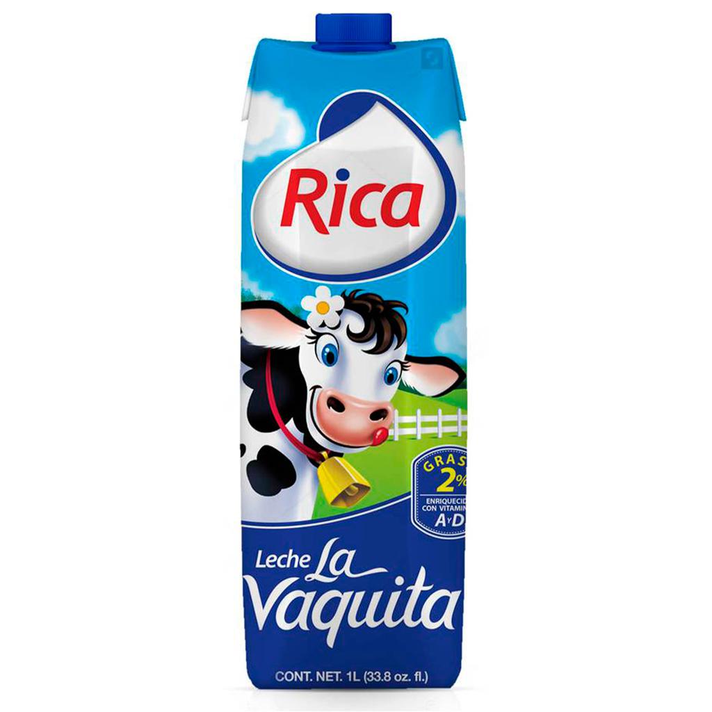 Rica Leche UHT La Vaquita 12 Unidades / 1 L