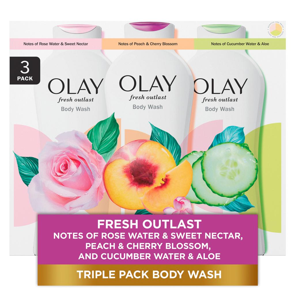 Olay Gel de Ducha Fresh Outlast con Complejo de Vitamina B3 / 3 Unidades / 700 mL / 23.6 oz