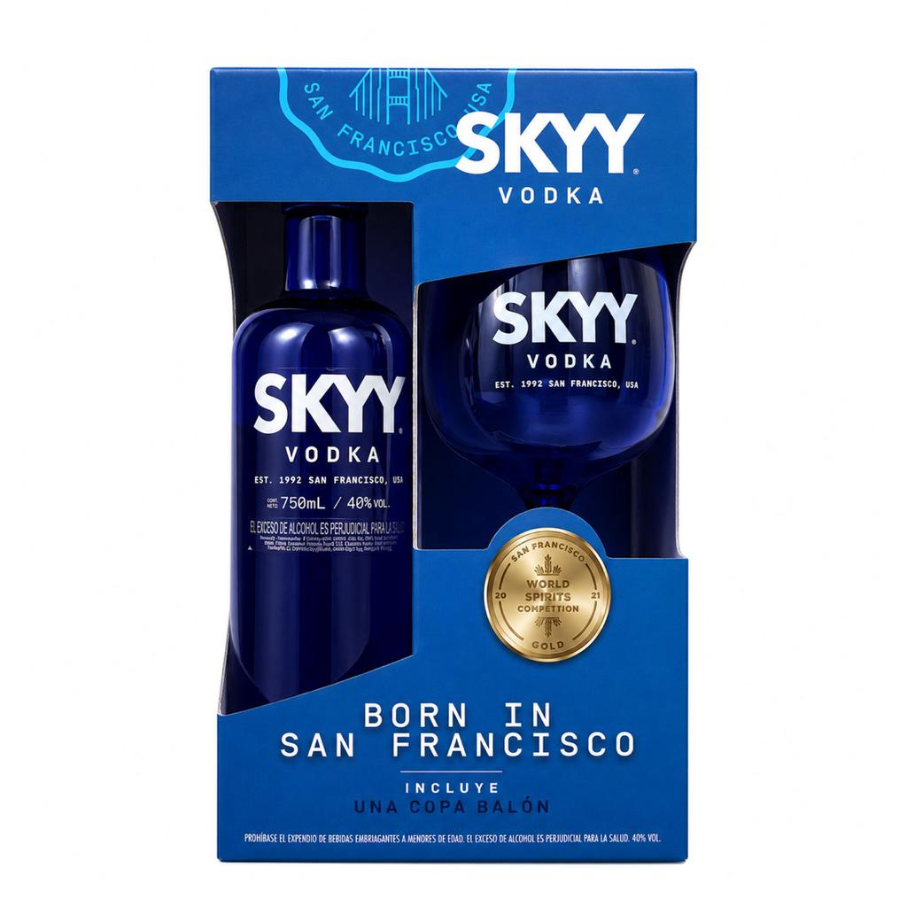 Skyy Vodka 750 mL + Copa Balón