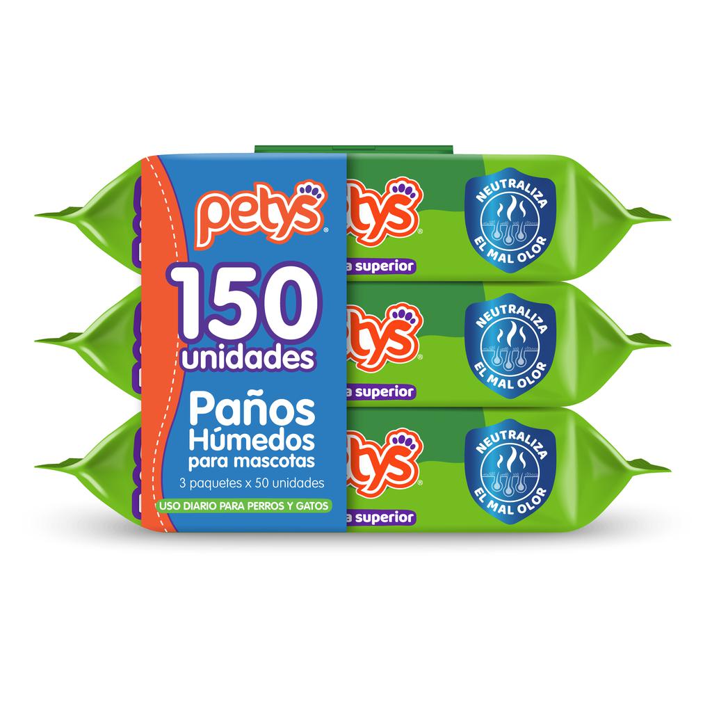 Petys Paños Húmedos 3 Paquetes / 50 Unidades