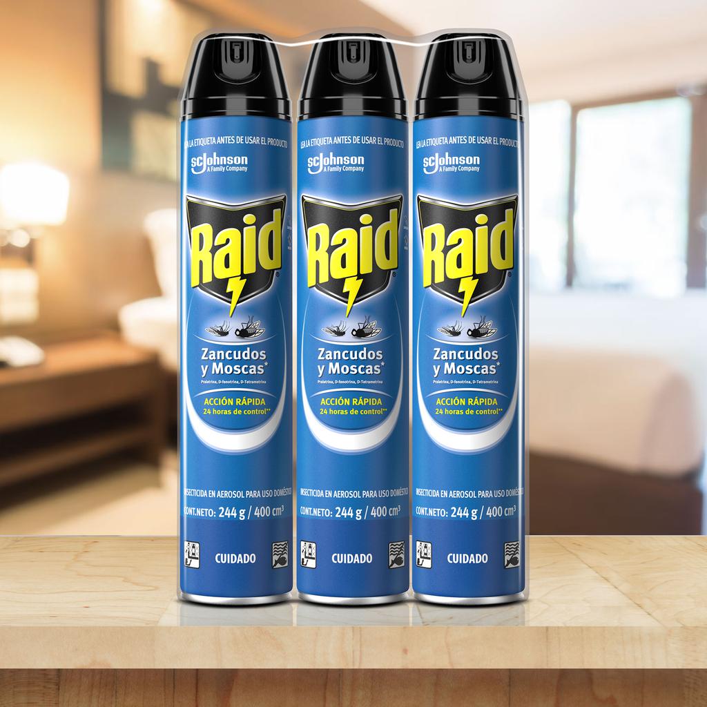 Raid Insecticide Eliminates Flying Insects 3 Units / 400 mL / 14