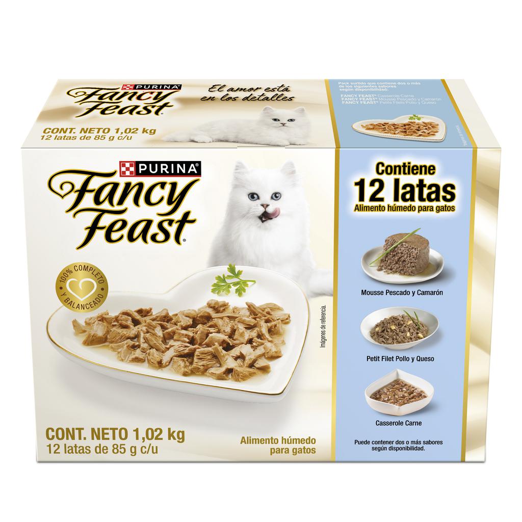 Purina Fancy Feast Alimento para Gatos Sabores Variados 12 Unidades / 85 g / 3 oz