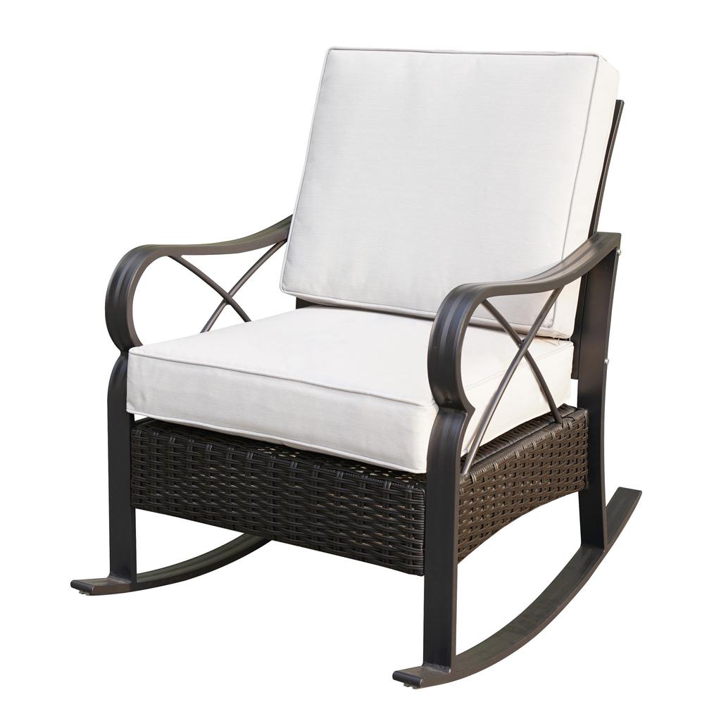 Member’s Selection Wicker Rocking Chair with Back Cushion