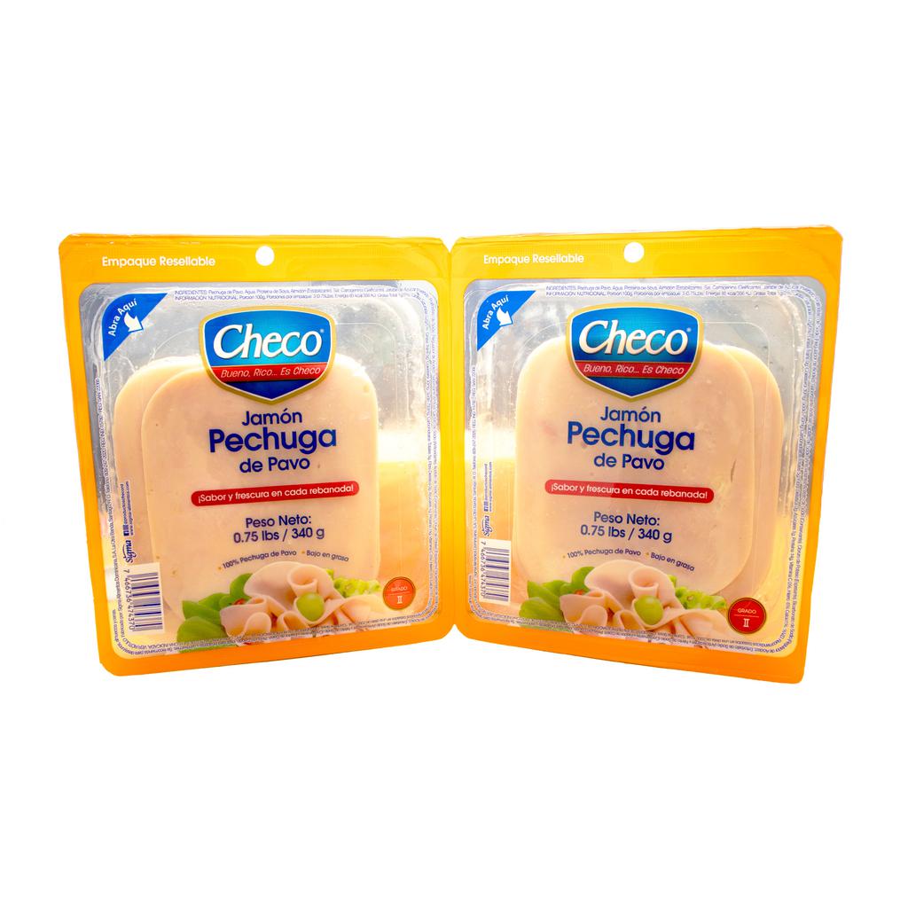 Checo Jamón Pechuga de Pavo 2 Unidades23.8 OZ